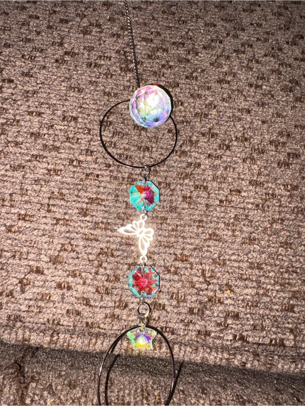 Handmade Crystal Butterfly Hanging suncatcher